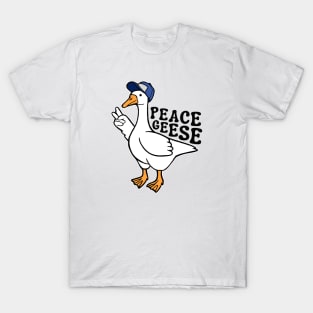 Peace Geese Silly Goose with Hat T-Shirt